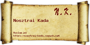 Nosztrai Kada névjegykártya